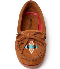 Minnetonka Women's Nizhoni Suede Beaded Kilty Moccasins