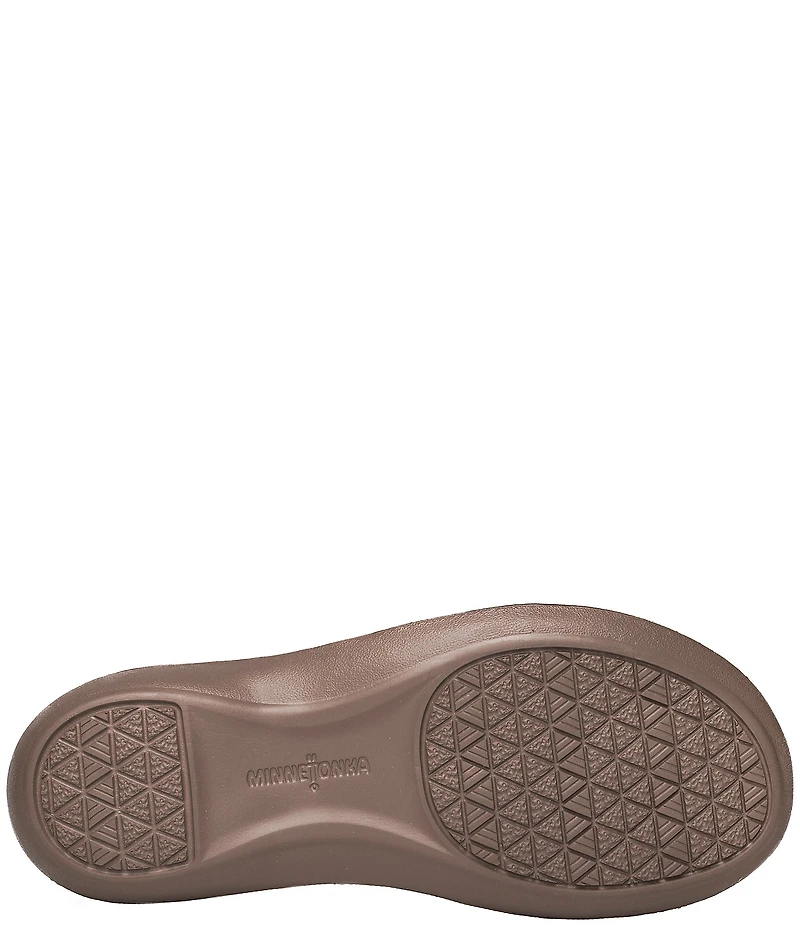 Minnetonka Silverthorne 360 Comfort Leather Ornamented Thong Sandals