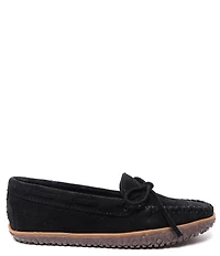Minnetonka Women's Tie Tread Water Resistant Bow Detail Suede Moccasins