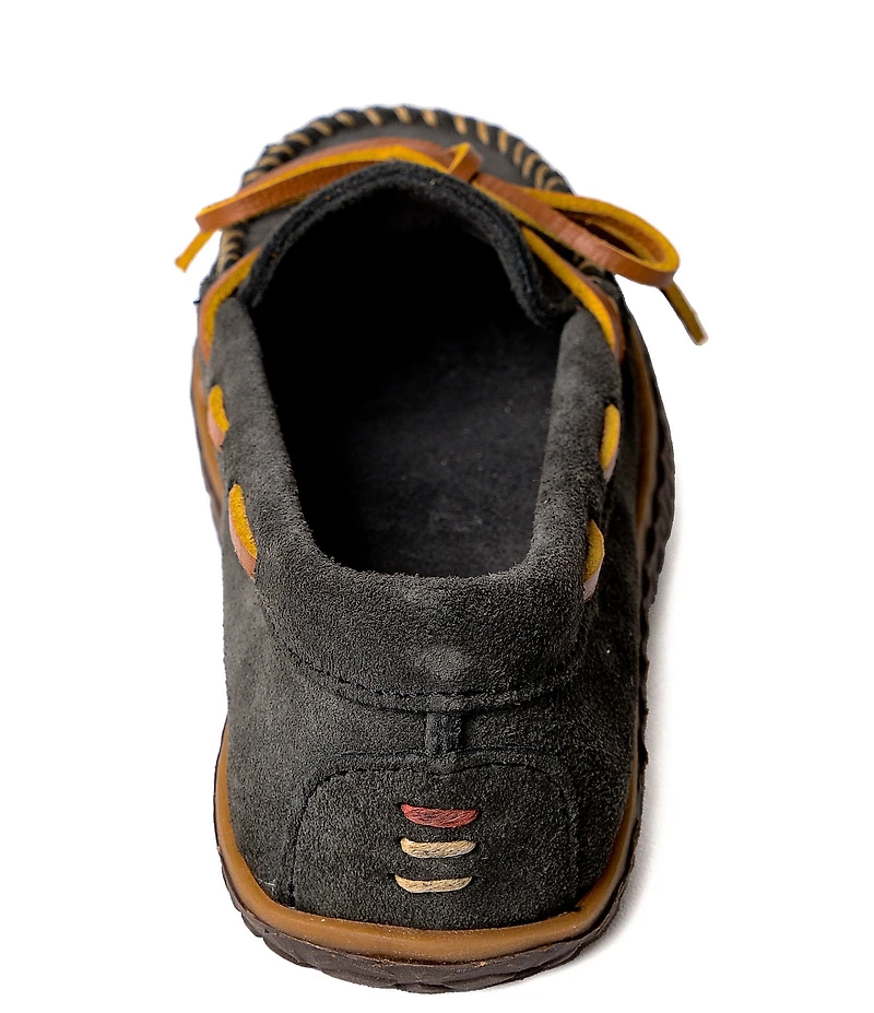 Minnetonka Women's Tie Tread Water Resistant Bow Detail Suede Moccasins