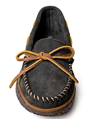 Minnetonka Women's Tie Tread Water Resistant Bow Detail Suede Moccasins