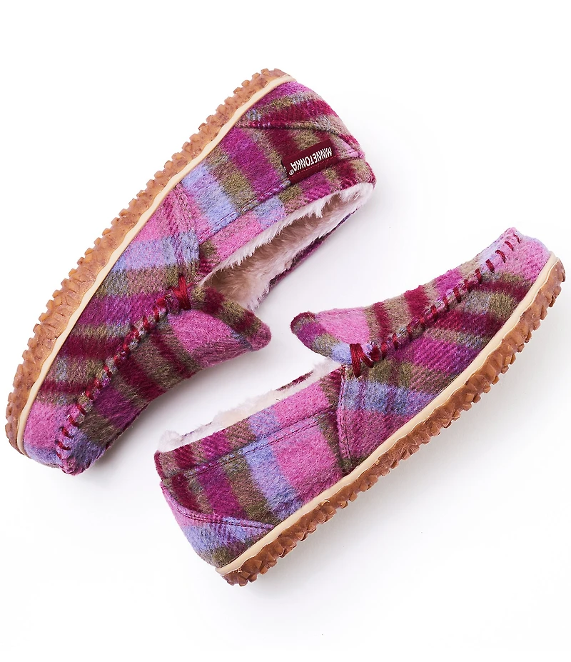 Minnetonka Women's Tempe Plaid Moccasin Slippers