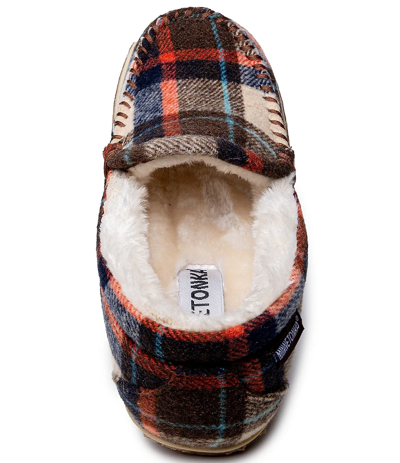 Minnetonka Women's Tempe Plaid Print Moccasin Slippers