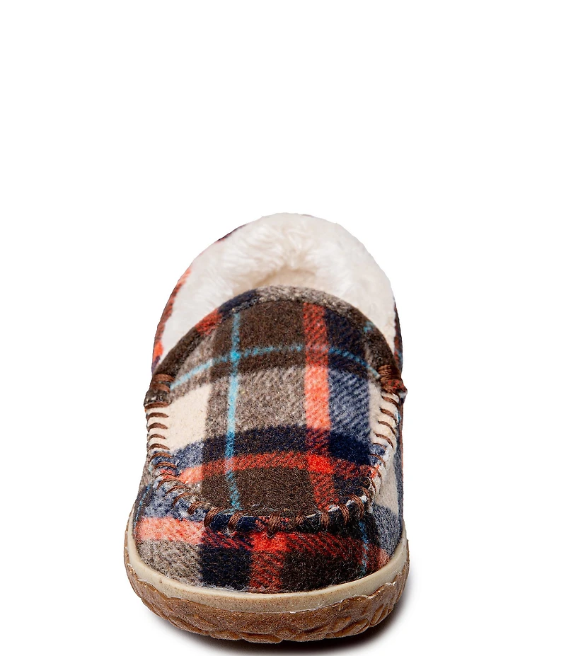 Minnetonka Women's Tempe Plaid Print Moccasin Slippers