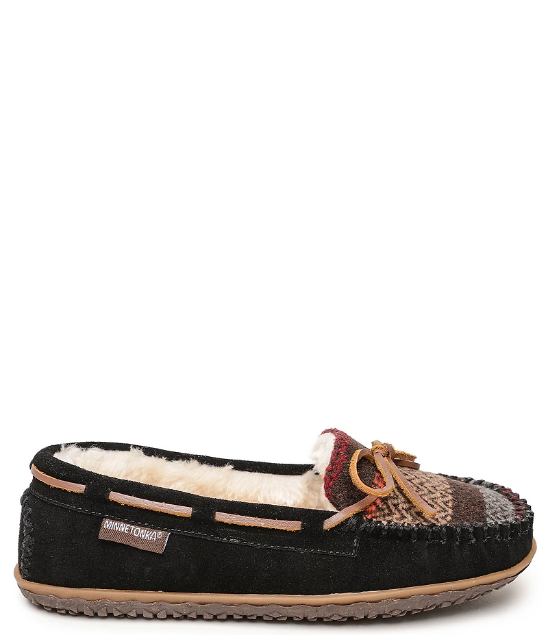 Minnetonka Women's Tilia Chevron Suede Bow Detail Moccasins
