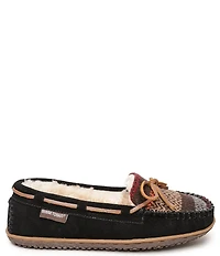 Minnetonka Women's Tilia Chevron Suede Bow Detail Moccasins