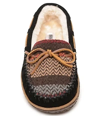 Minnetonka Women's Tilia Chevron Suede Bow Detail Moccasins