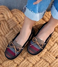 Minnetonka Women's Tilia Chevron Suede Bow Detail Moccasins