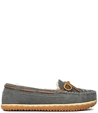 Minnetonka Women's Tilia Tribal Print Bow Detail Suede Moccasins