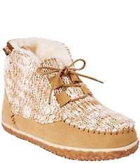 Minnetonka Women's Torrey Suede Mix Knit Faux Fur Lined Booties