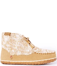 Minnetonka Women's Torrey Suede Mix Knit Faux Fur Lined Booties