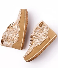 Minnetonka Women's Torrey Suede Mix Knit Faux Fur Lined Booties