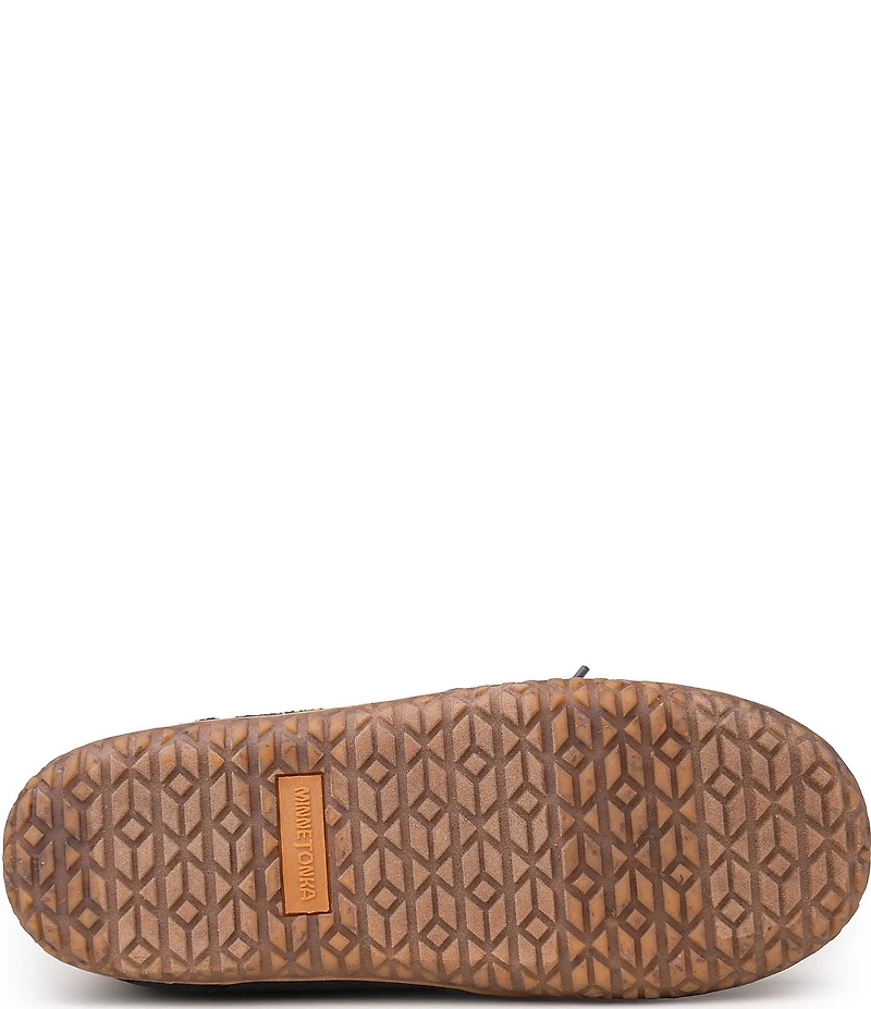 Minnetonka Women's Torrey Suede Striped Fabric Faux Fur Lined Booties