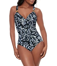 Miraclesuit Adorn Siren V-Neck Underwire Bra One Piece Swimsuit