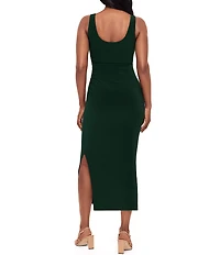 Miraclesuit Aria Solid Asymmetrical Neck Sleeveless Bodycon Dress