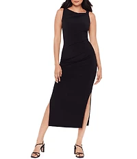 Miraclesuit Aria Solid Asymmetrical Neck Sleeveless Bodycon Dress