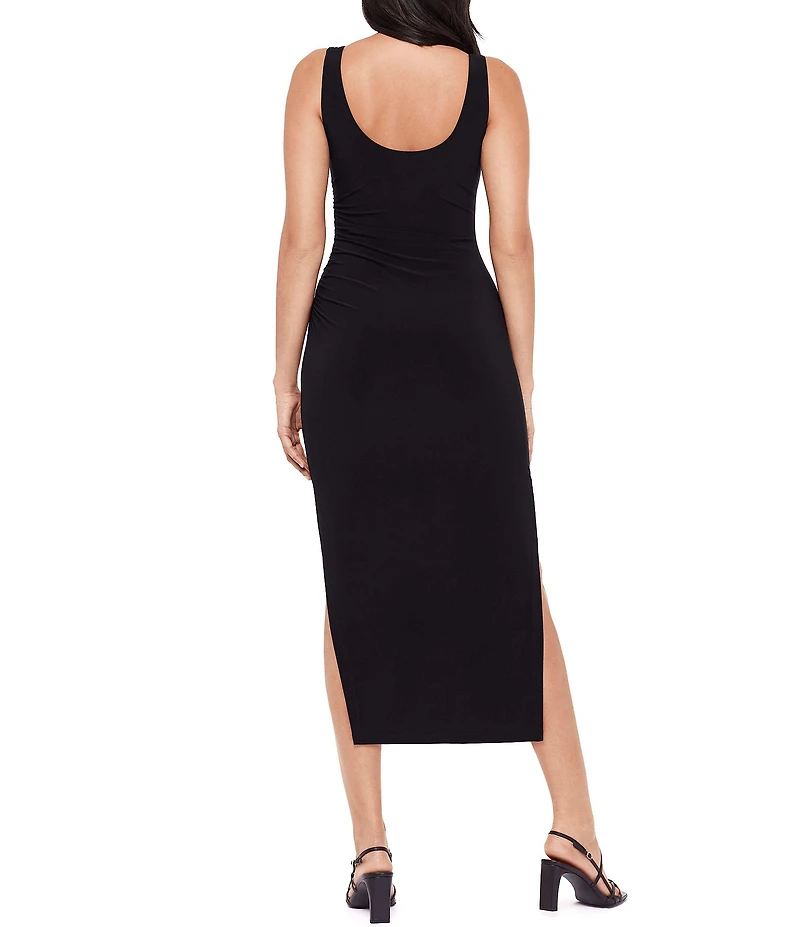 Miraclesuit Aria Solid Asymmetrical Neck Sleeveless Bodycon Dress