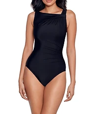 Miraclesuit Avra Rock Solid DD-Cup Size Underwire Bra High Neck One Piece Swimsuit