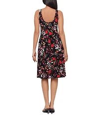 Miraclesuit Botanica Flora Remi Crew Neck Sleeveless Shaping Fit & Flare Dress