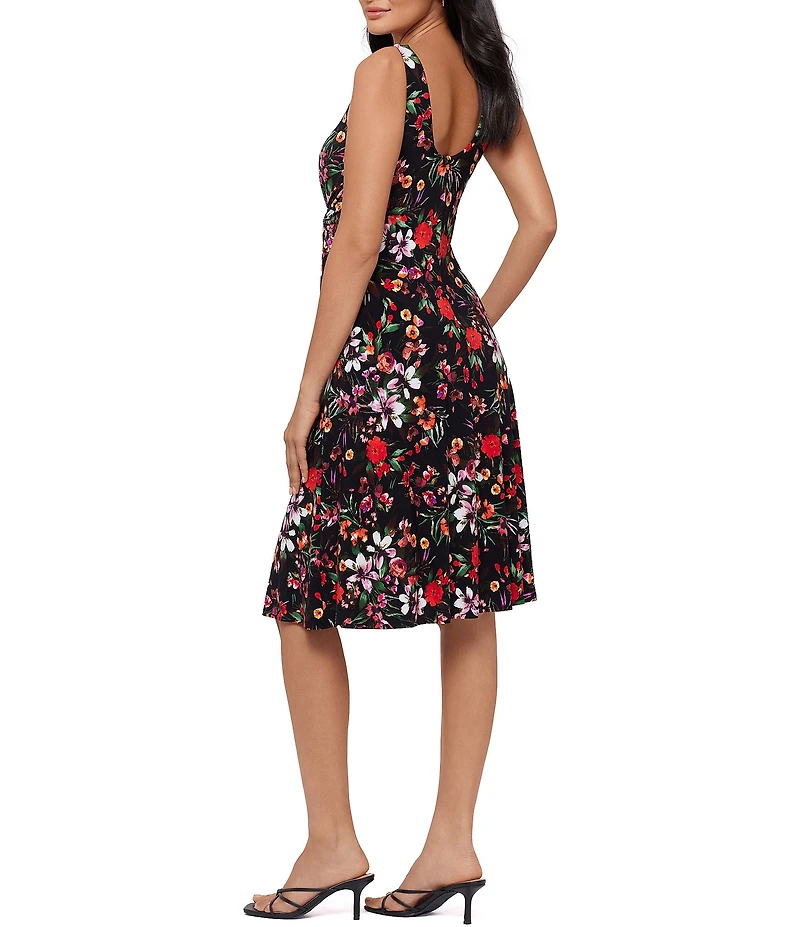 Miraclesuit Botanica Flora Remi Crew Neck Sleeveless Shaping Fit & Flare Dress