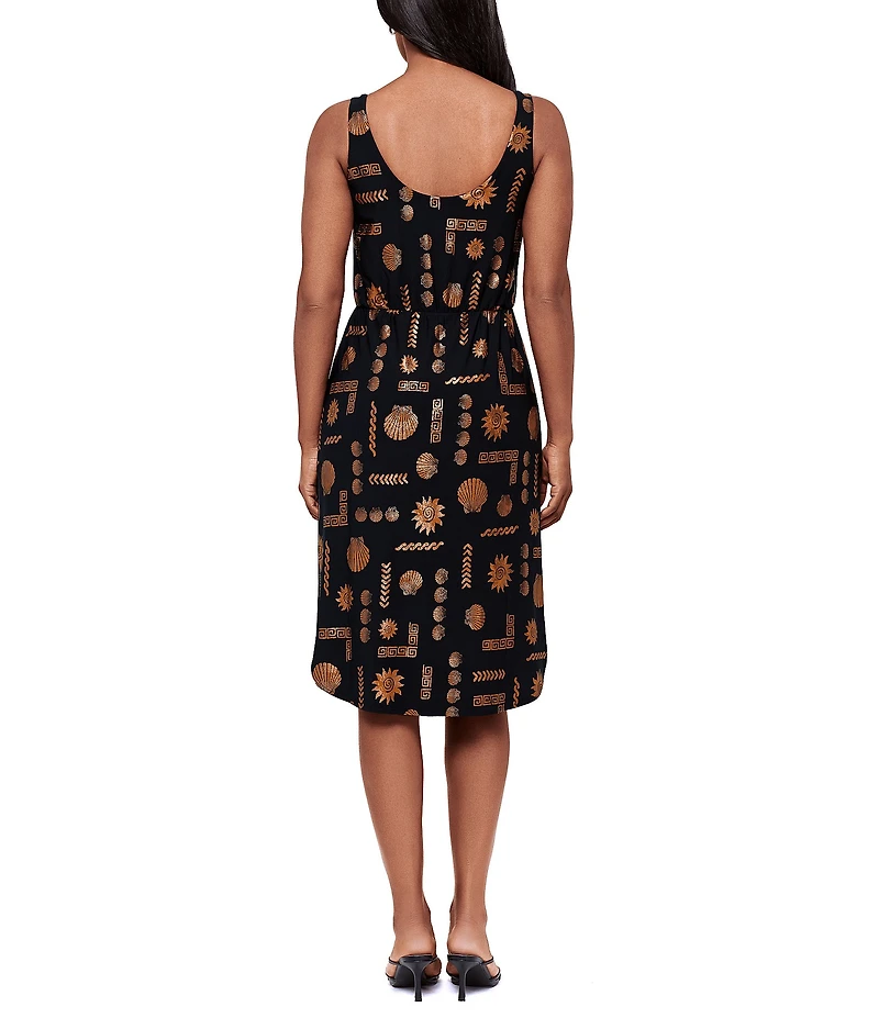 Miraclesuit Clamdigger Tali V-Neck Sleeveless Shaping Midi Dress
