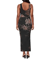 Miraclesuit Coco Palm Roxi Crew Neck Sleeveless Shaping Midi Dress