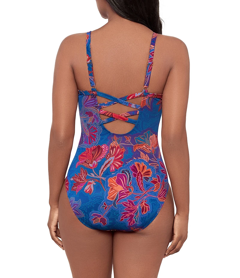 Miraclesuit Decoupage Captivate Molded Cups Underwire One Piece Swimsuit