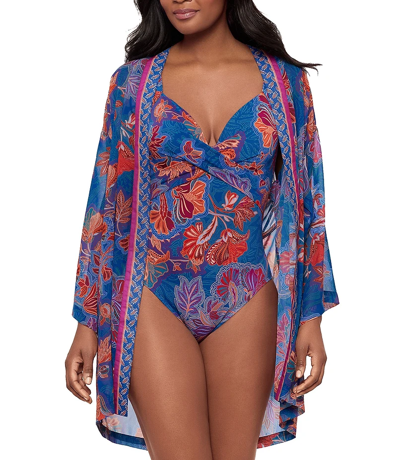 Miraclesuit Decoupage Captivate Molded Cups Underwire One Piece Swimsuit