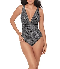 Miraclesuit Elysium Odeyssey Plunge V-Neck One Piece Swimsuit
