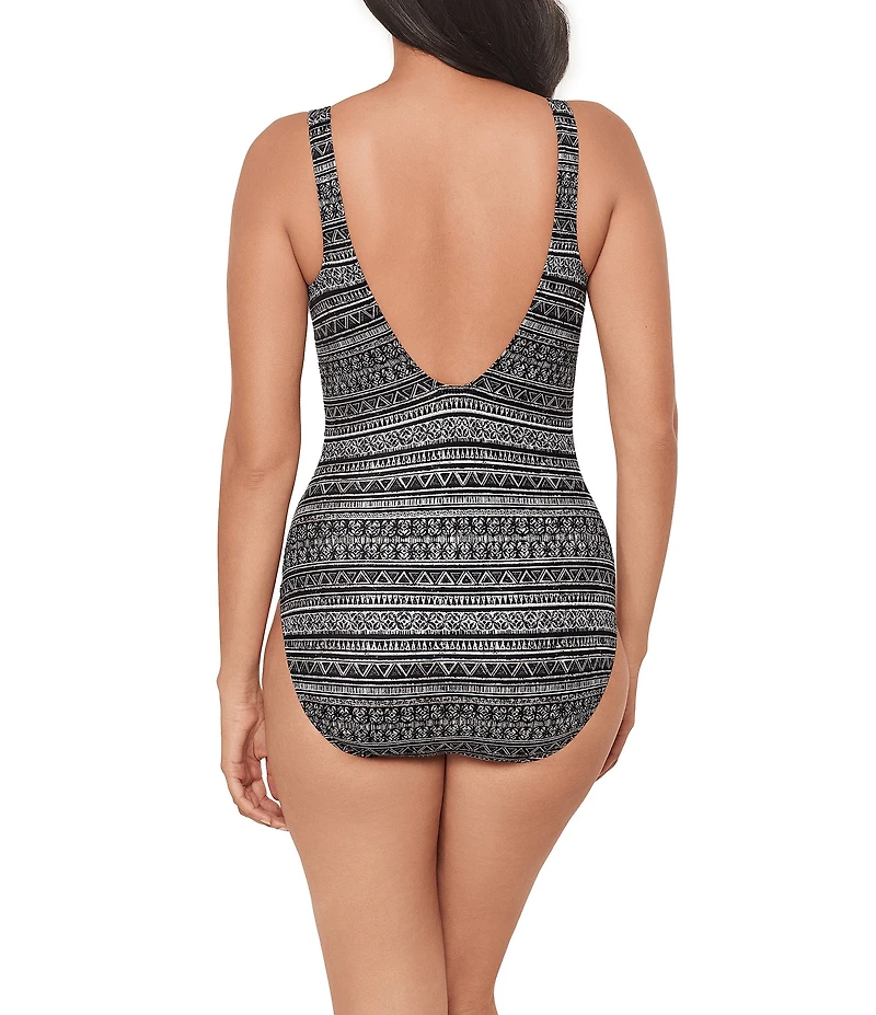 Miraclesuit Elysium Odeyssey Plunge V-Neck One Piece Swimsuit
