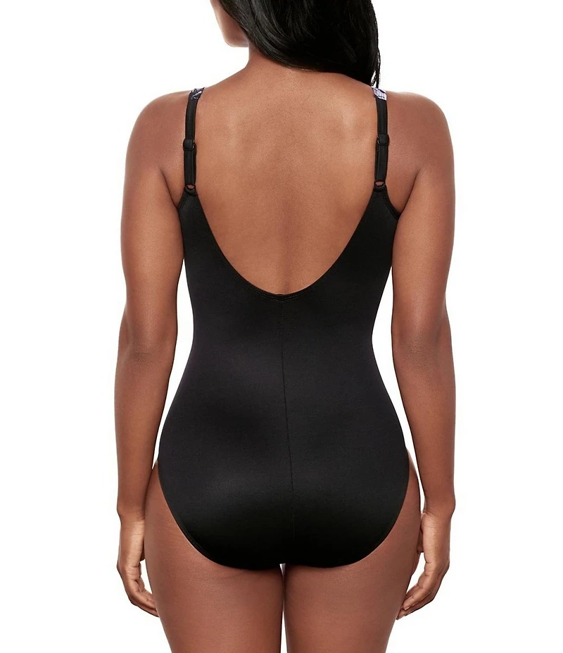 Miraclesuit Fiore Di Luna Oceanus Underwire V-Neck Surplice One Piece Swimsuit