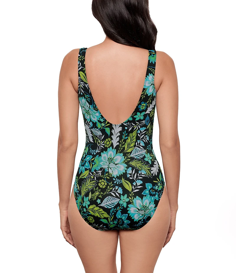 Miraclesuit Florica Crossover V-Neck Surplice One Piece Swimsuit
