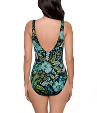Miraclesuit Florica Crossover V-Neck Surplice One Piece Swimsuit