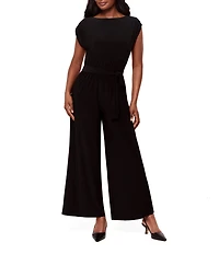 Miraclesuit Gabi Boat Neck Cap Sleeve Wide Leg Tie Belt Jumpsuit