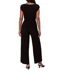 Miraclesuit Gabi Boat Neck Cap Sleeve Wide Leg Tie Belt Jumpsuit