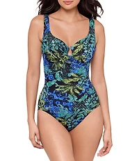 Miraclesuit Gasparilla Escape Molded Cups Underwire Tank One Piece Swimsuit