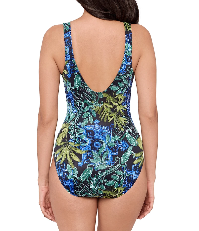 Miraclesuit Gasparilla Escape Molded Cups Underwire Tank One Piece Swimsuit