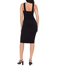 Miraclesuit Idol Solid High Neck Sleeveless Cut-Out Bodycon Dress