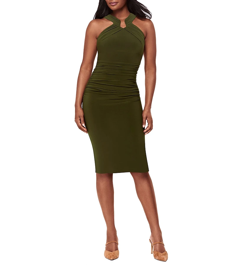 Miraclesuit Idol Solid High Neck Sleeveless Cut-Out Bodycon Dress