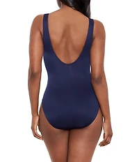 Miraclesuit Illusionists Crossover Mesh Inset One Piece Swimsuit