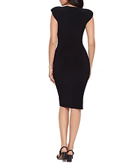 Miraclesuit Jodi Solid V-Neck Sleeveless Front Twist Bodycon Dress