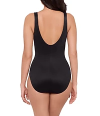 Miraclesuit Light Show Layered Escape V-Neckline Underwire One Piece Swimsuit