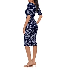 Miraclesuit Luminare Lumi Boat Neck Short Sleeve Shaping Knee Length Dress