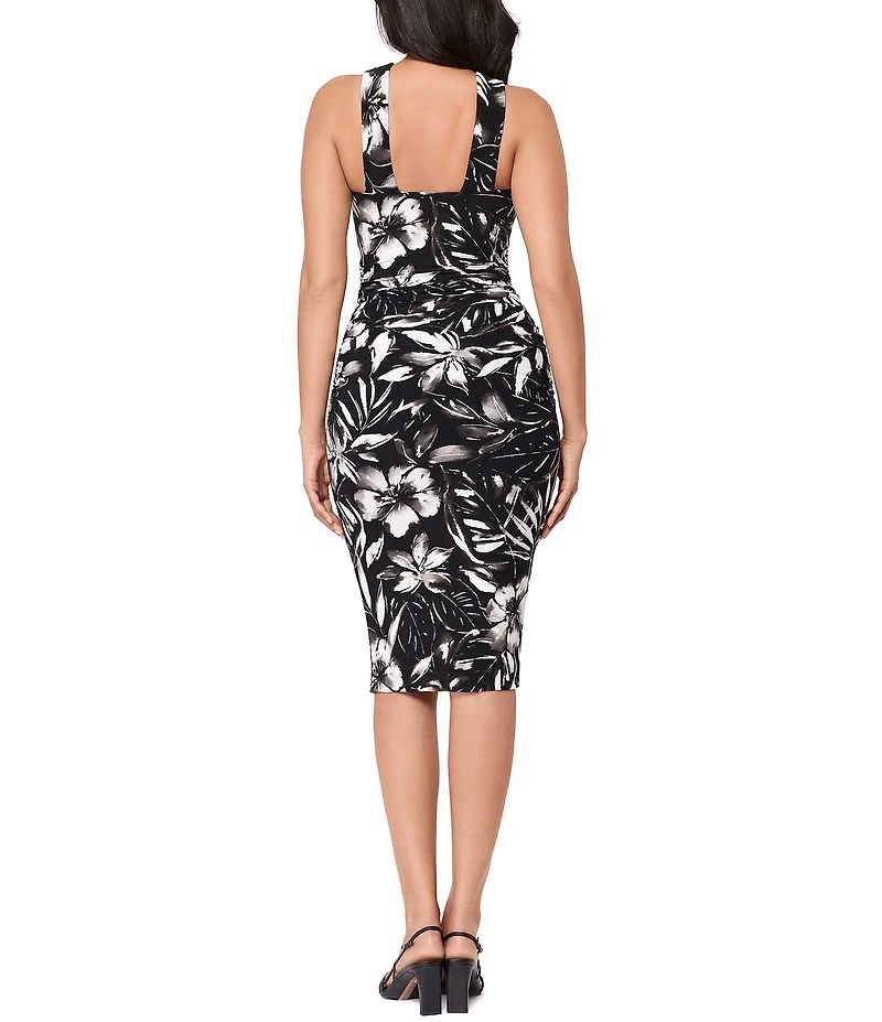 Miraclesuit Monochroma Idol Halter Neck Sleeveless Shaping Midi Dress