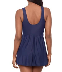 Miraclesuit Must Have Marais V-Neck Swim Dress One Piece Swimsuit