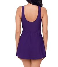 Miraclesuit Must Have Marais V-Neck Swim Dress One Piece Swimsuit