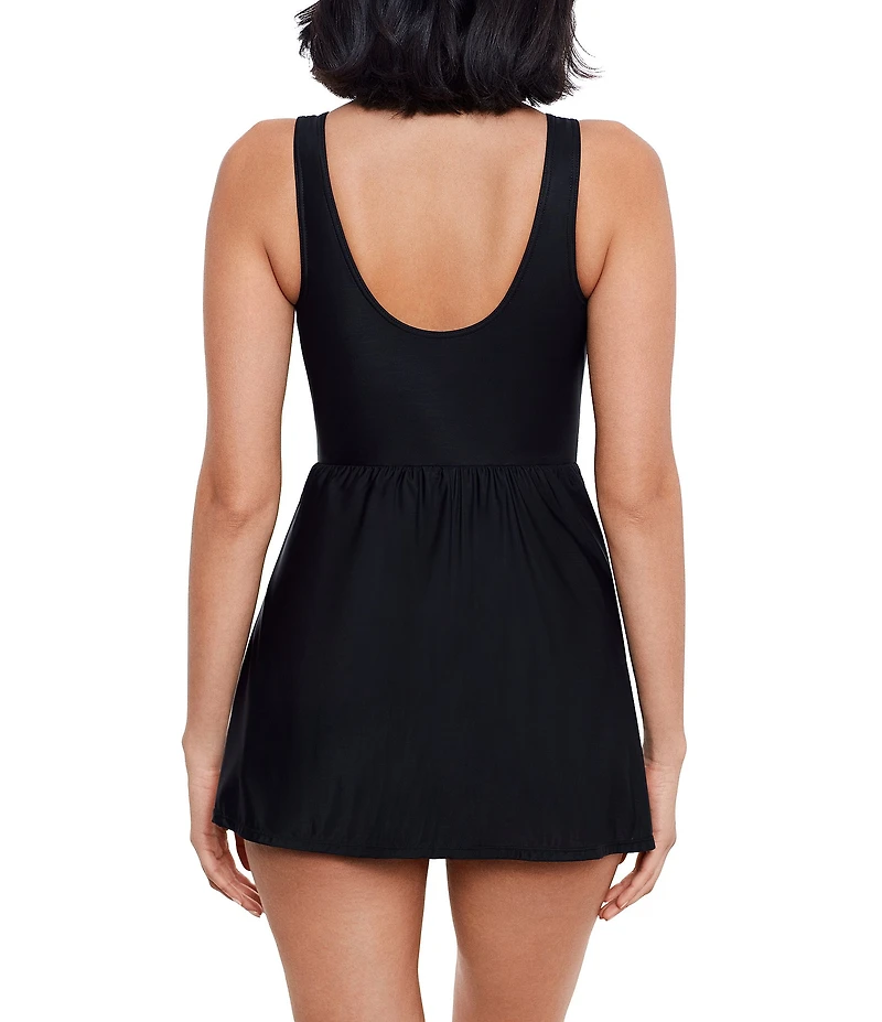 Miraclesuit Must Have Marais V-Neck Swim Dress One Piece Swimsuit