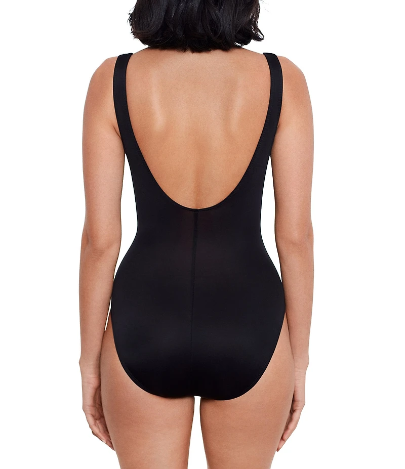 Miraclesuit Must Haves Underwire Bra Front Keyhole Tank One Piece Swimsuit