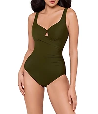 Miraclesuit Must Haves Escape Underwire Bra Front Keyhole Tank One Piece Swimsuit