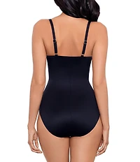 Miraclesuit Network Mystique Mesh V-Neck Underwire Molded Cups Surplice One Piece Swimsuit